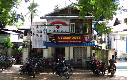 An Internet cafe in Pyinmana, Mandalay Region, Myanmar.