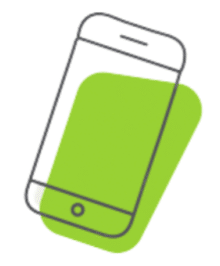 mobile device on colored background